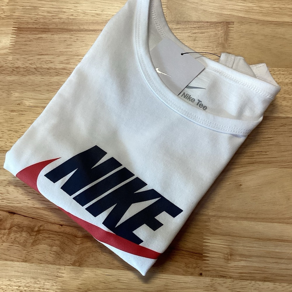 Boys The Nike Tee‎ White/red/blue youth Extra large short sleeve Tank Top XL